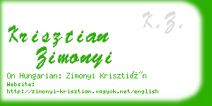 krisztian zimonyi business card